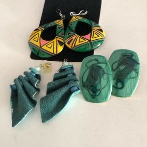 Colorful Geometric and Textured Earrings Sets. 3 fun sets of earrings.